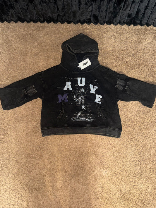 MAUVE “WASHED” BLACK HOODIE